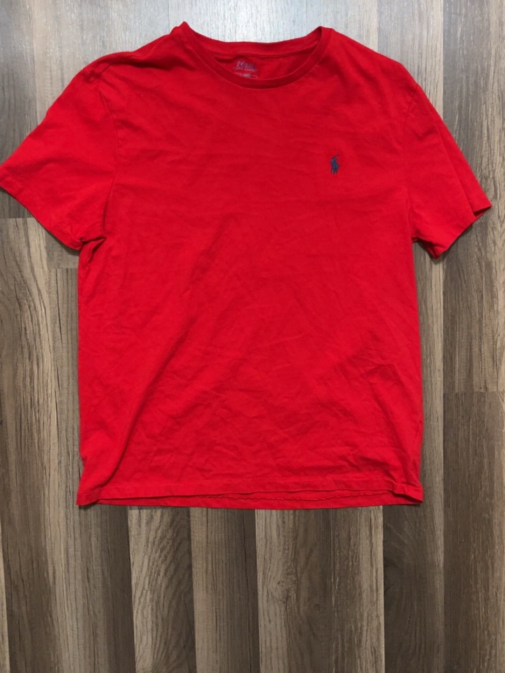 POLO RALPH LAUREN Mens Large Red Shirt With Blue Pony